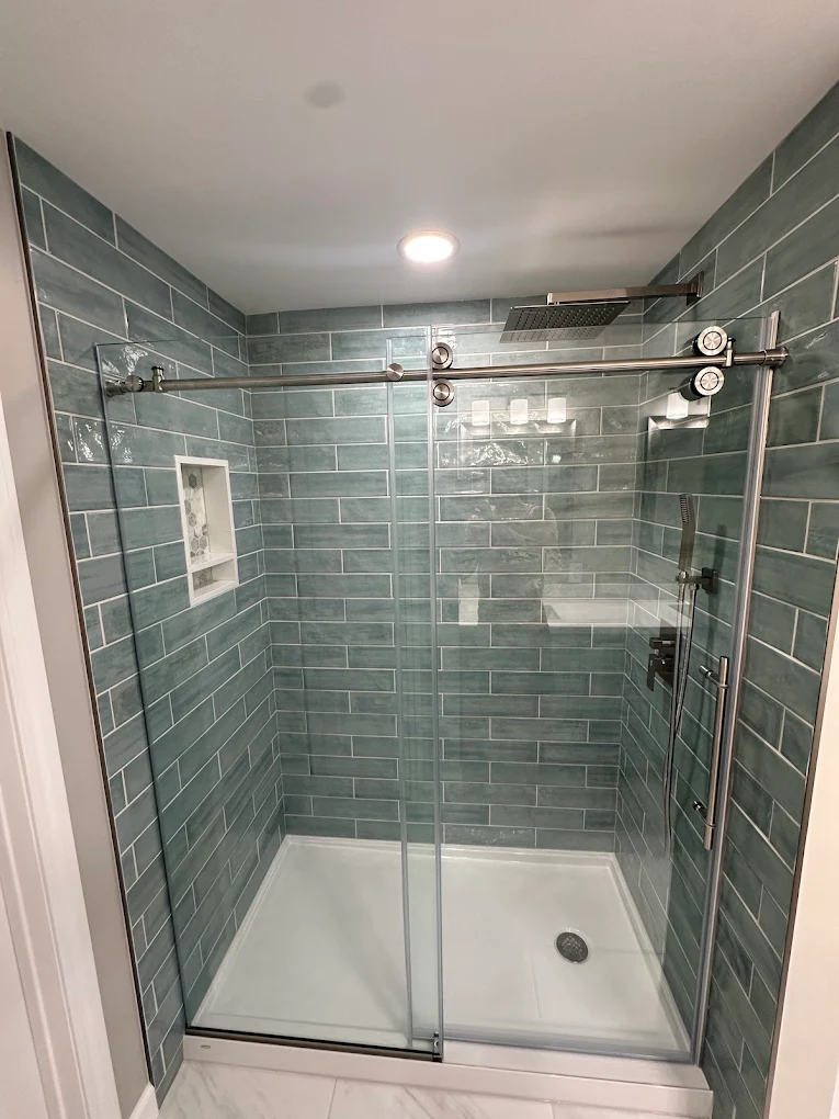 Teal Tile Bathroom in Lockport, NY